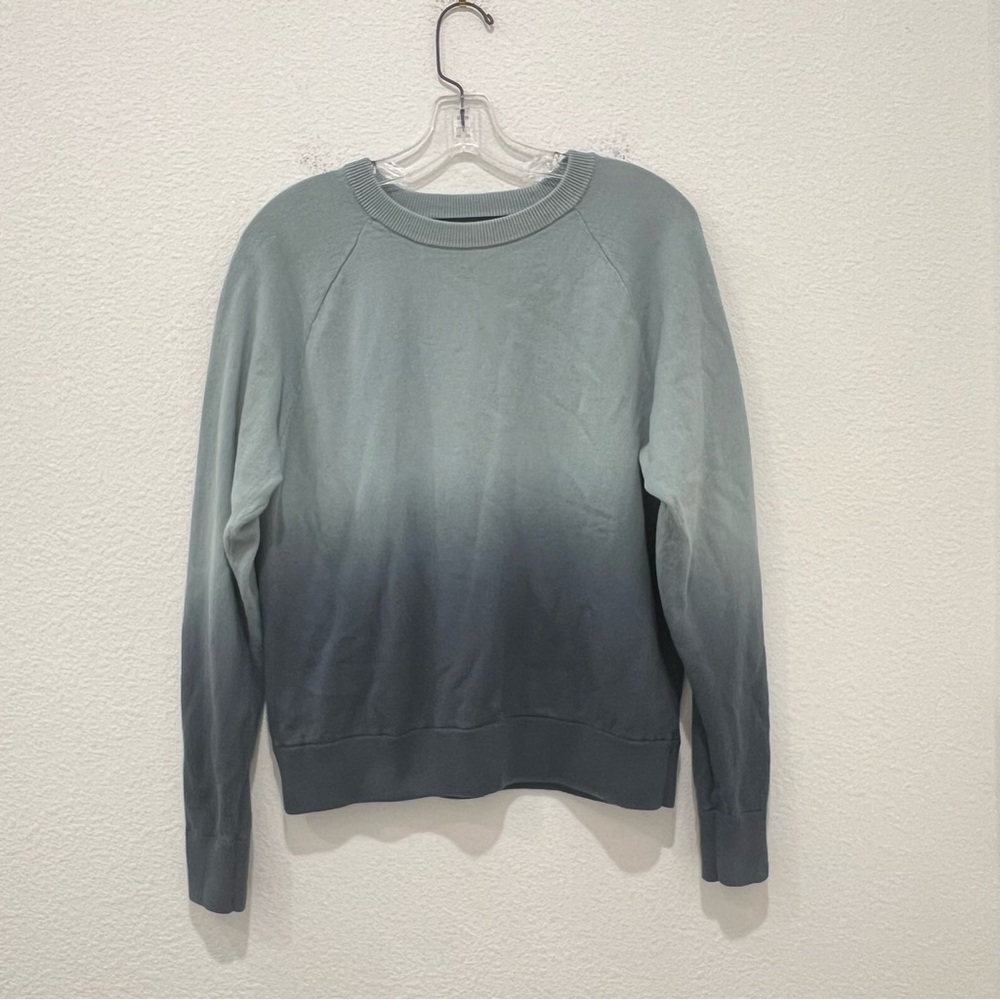 360 Cashmere Ombré Dye Blue Sweatshirt Cotton Cashmere Sz XS